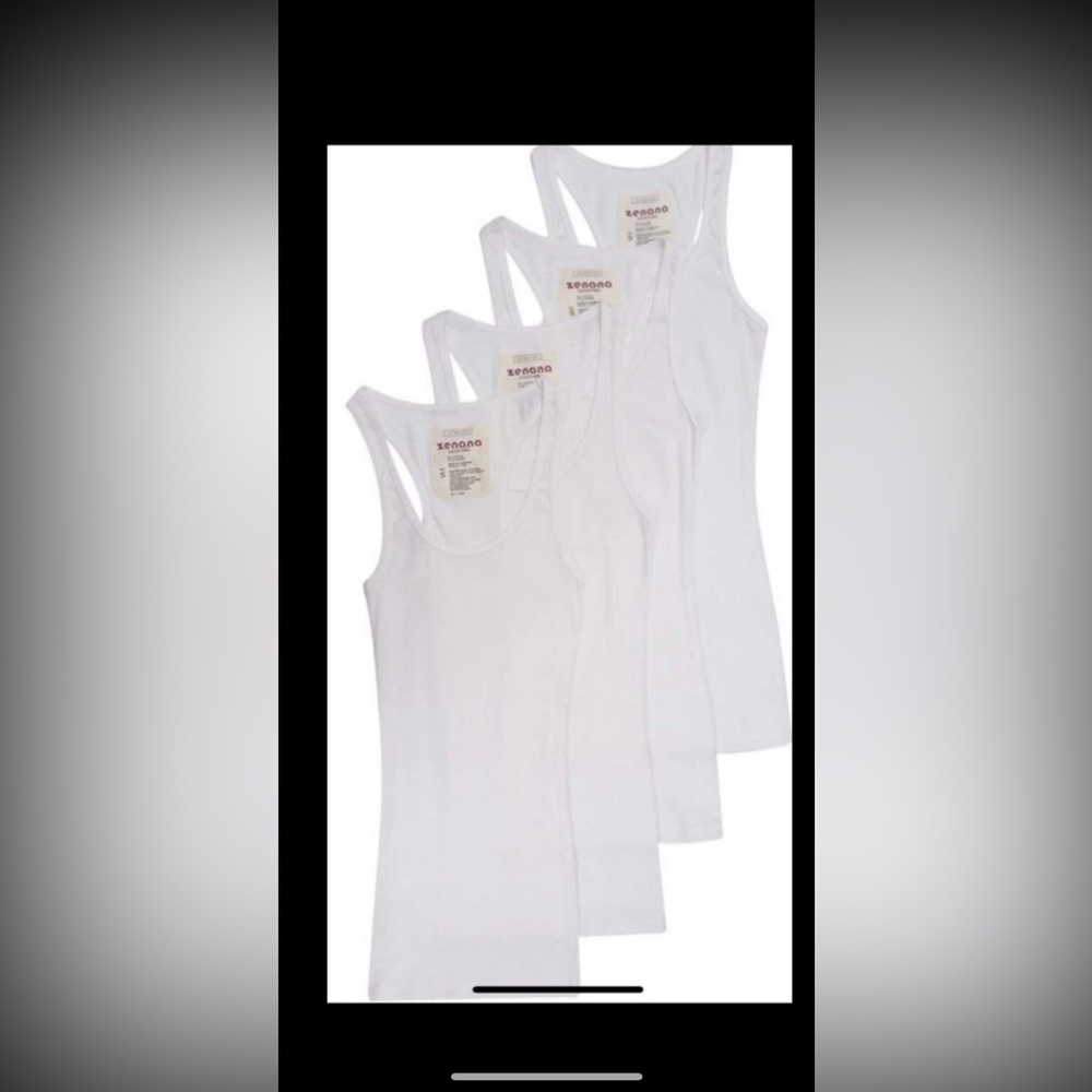 4 Pack Women’s Zenana Outfitters White Tank Tops. Extra Large